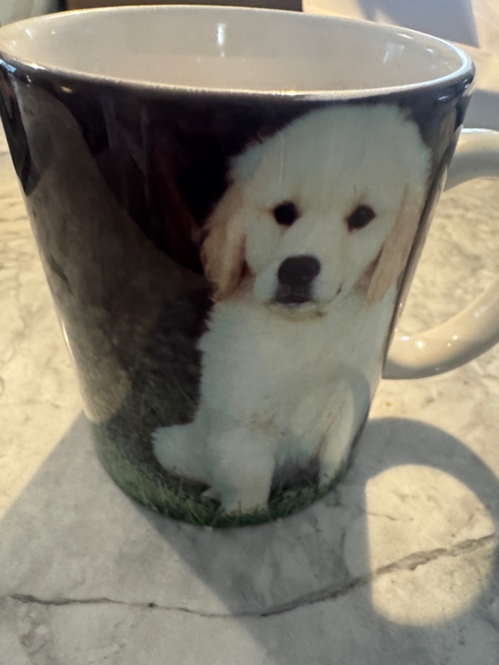 Cute Puppy Ceramic Coffee Mug - White Puppy Design